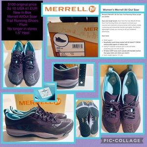 $100 Sz 10 USA 41 EUR ⭐️New in Box
Merrell All Out Soar Trail Running Shoes